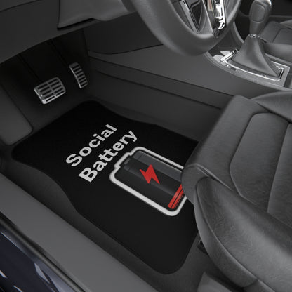 Social Battery Low Car Mats (2x Front)