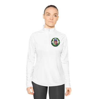 Semi-Colon Butterfly Ladies Quarter-Zip Pullover