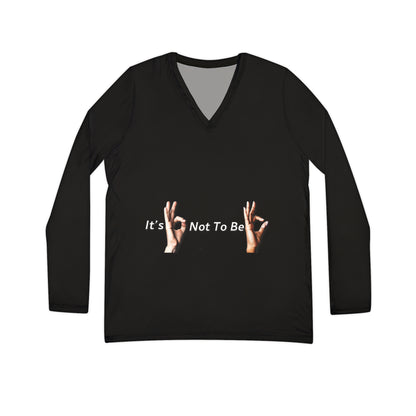 It's OK Not To Be OK Hands Women's Long Sleeve V-neck Shirt