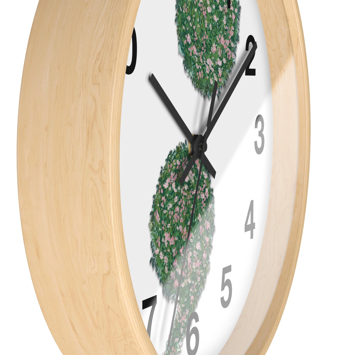 Flowers Semi-Colon Wall Clock