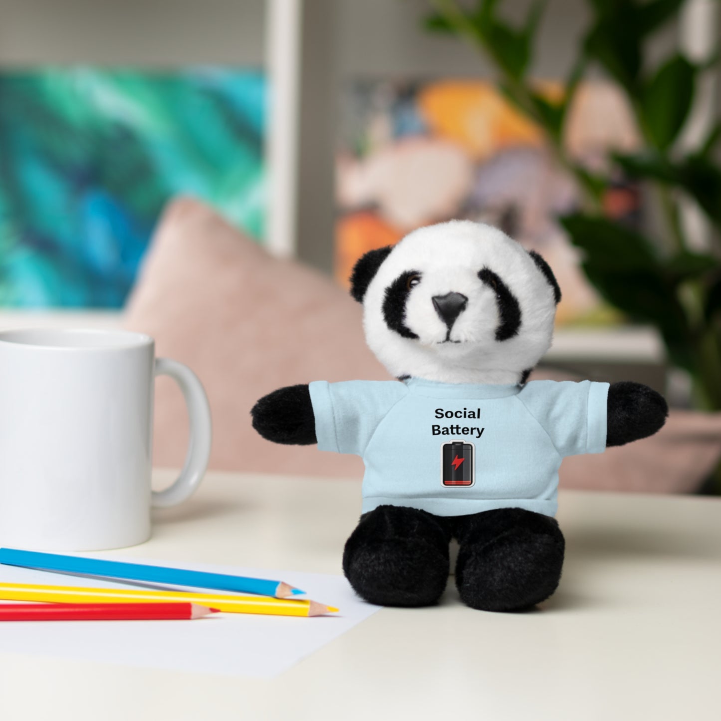 Social Battery Low Stuffed Animals with Tee