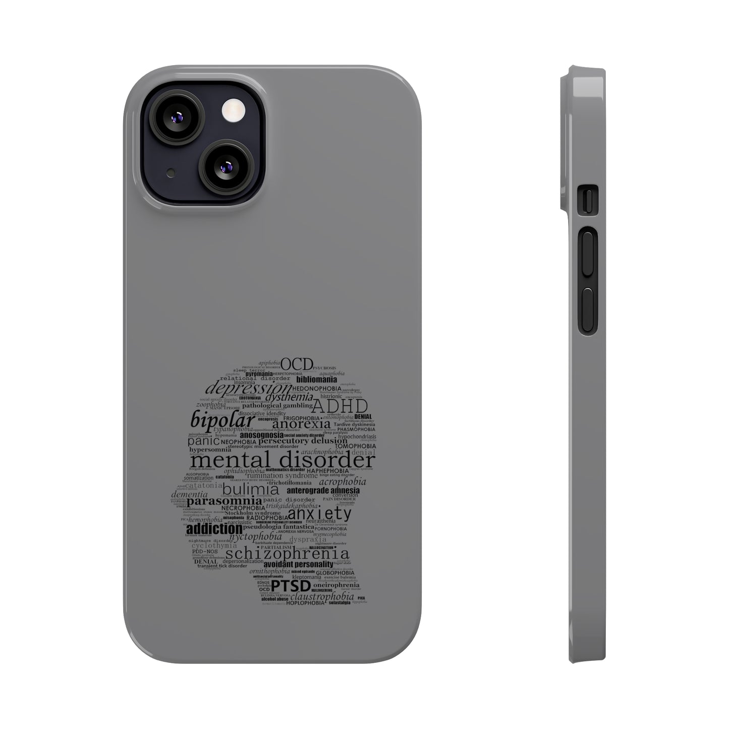 Mental Disorder Silhouette Slim Phone Cases