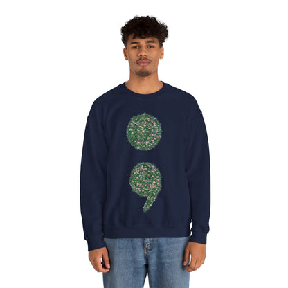 Flowers Semi-Colon Unisex Heavy Blend™ Crewneck Sweatshirt