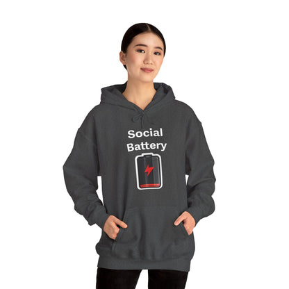 Social Battery Low Heavy Blend™ Hooded Sweatshirt