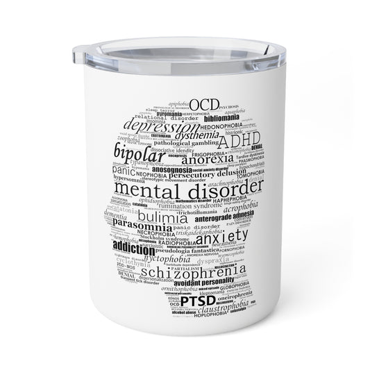 Mental Disorder Silhouette 10oz Insulated Coffee Mug