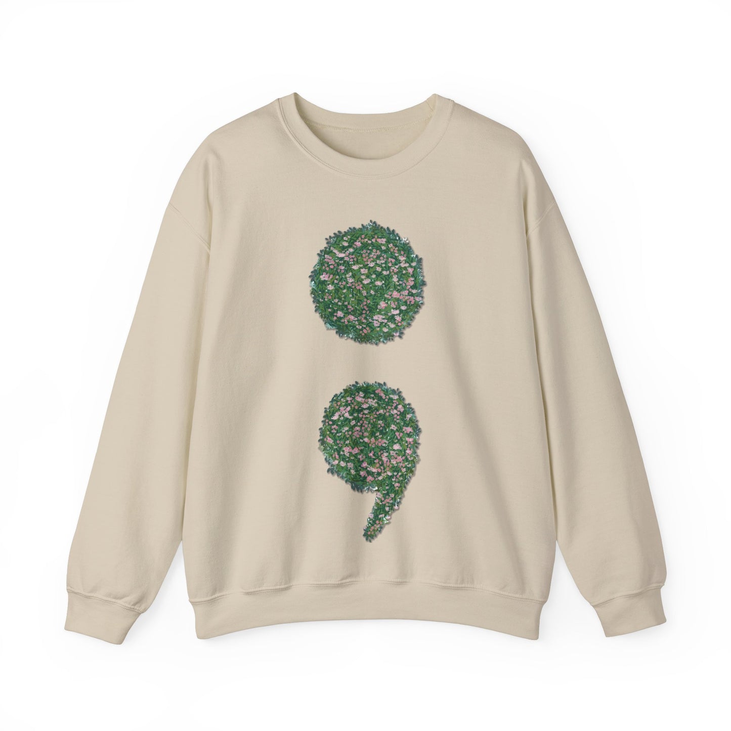 Flowers Semi-Colon Unisex Heavy Blend™ Crewneck Sweatshirt