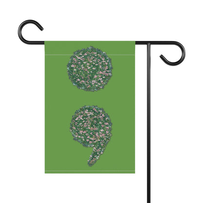 Flowers Semi-Colon Garden & House Banner