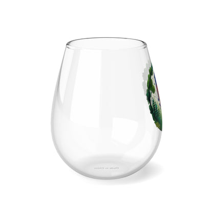 Semi-Colon Butterfly 12oz Stemless Wine Glass