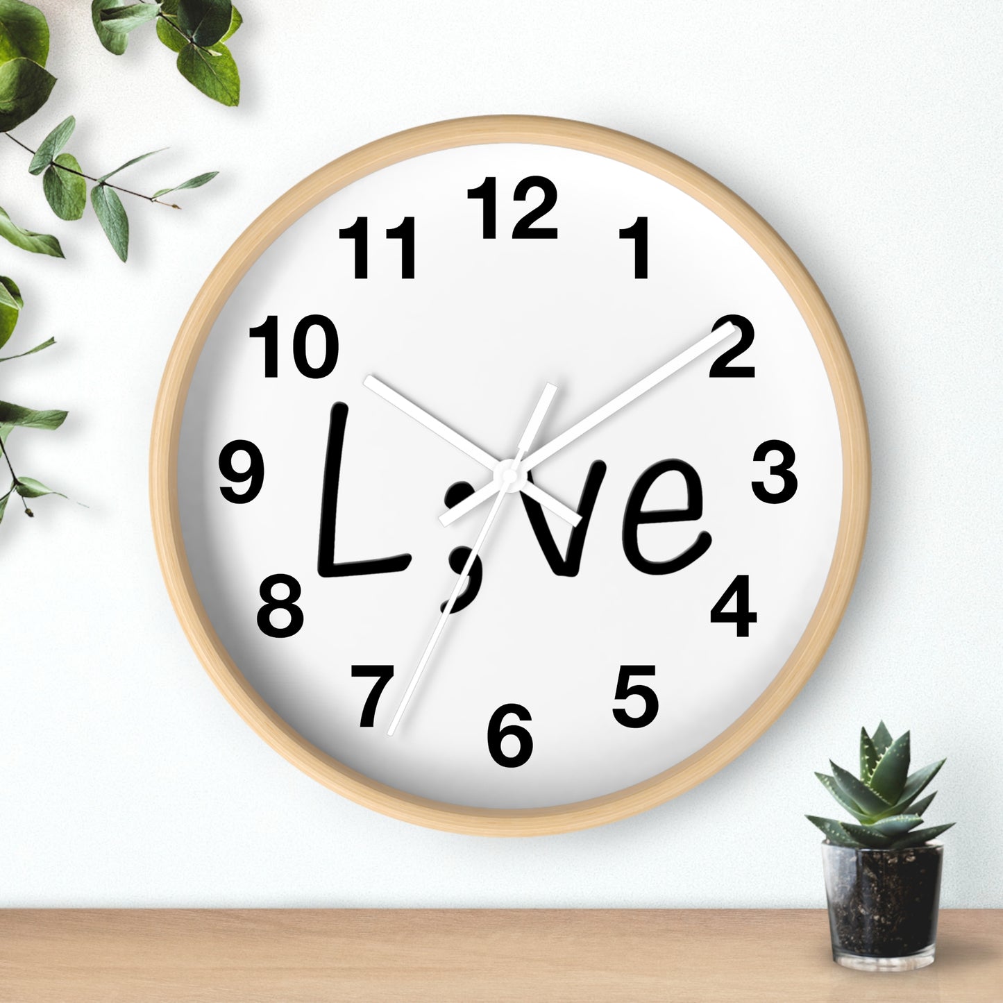 Semi-Colon L;ve Wall Clock