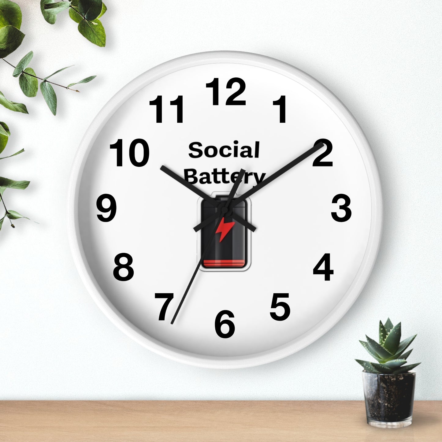 Social Battery Wall Clock