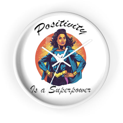 Positivity is a Superpower Female Superhero Wall Clock