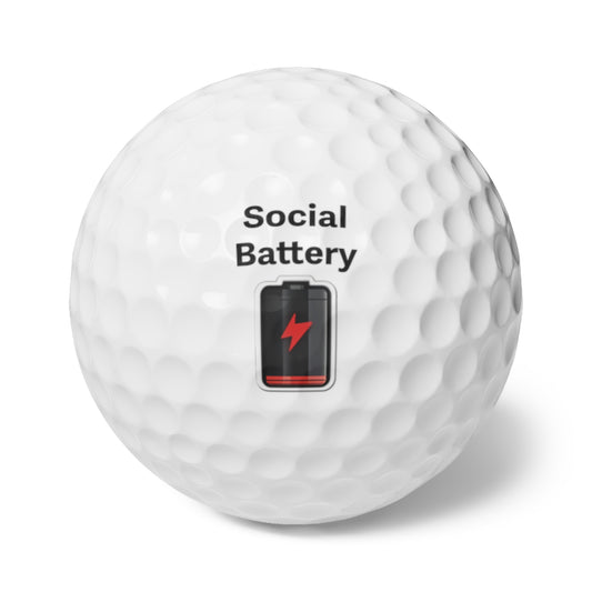 Social Battery Low Golf Balls, 6pcs