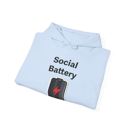 Social Battery Low Heavy Blend™ Hooded Sweatshirt