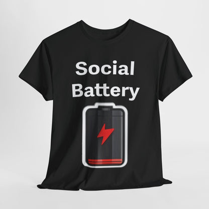 Social Battery Low Unisex Heavy Cotton Tee