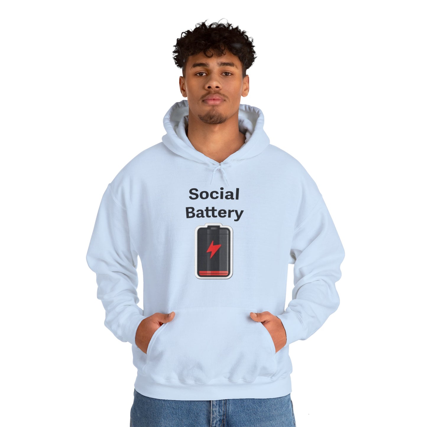 Social Battery Low Heavy Blend™ Hooded Sweatshirt