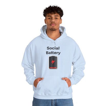 Social Battery Low Heavy Blend™ Hooded Sweatshirt