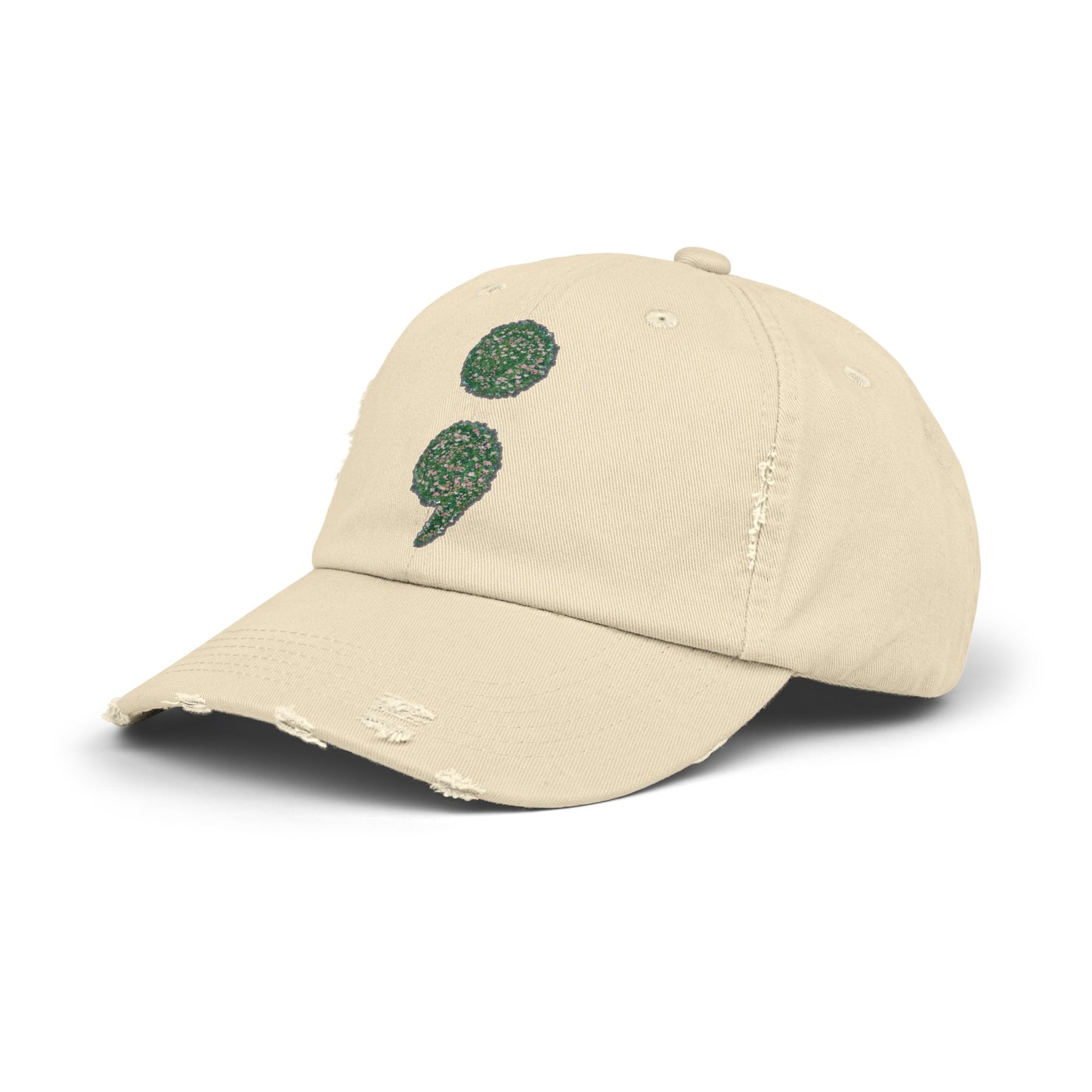 Flowers Semi-Colon Unisex Distressed Cap