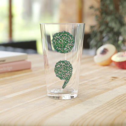 Flowers Semi-Colon 16oz Pint Glass