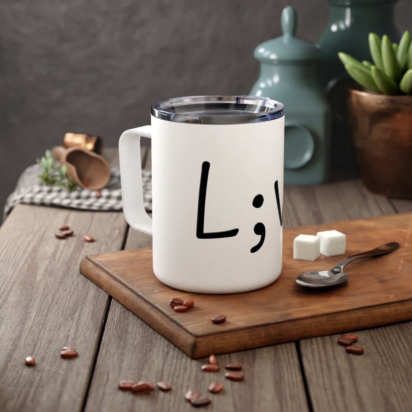 Semi-Colon L;ve 10oz Insulated Coffee Mug