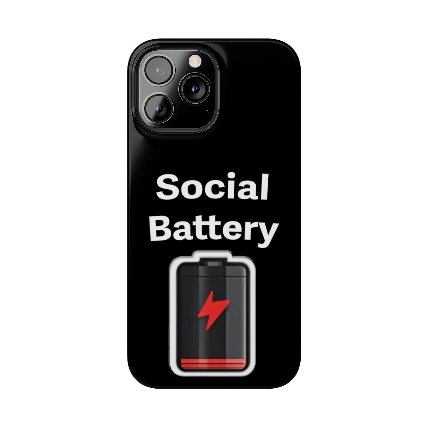 Social Battery Low Slim Phone Cases