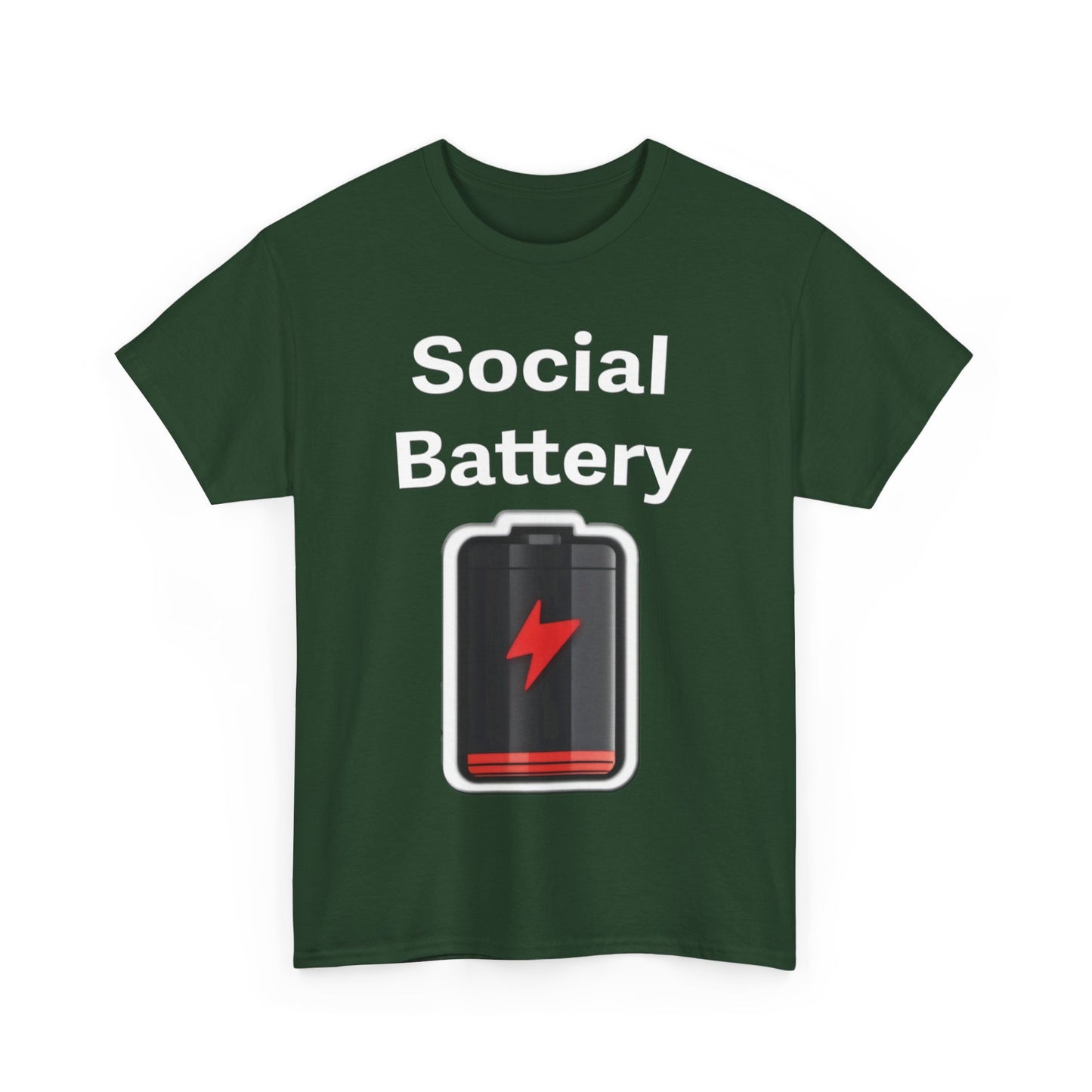 Social Battery Low Unisex Heavy Cotton Tee