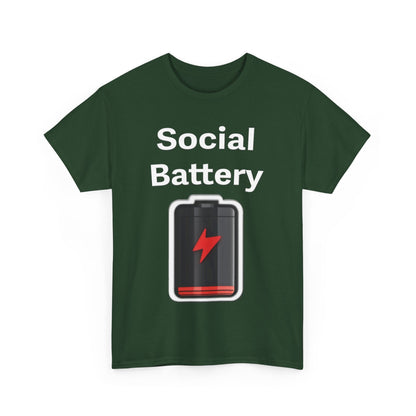 Social Battery Low Unisex Heavy Cotton Tee