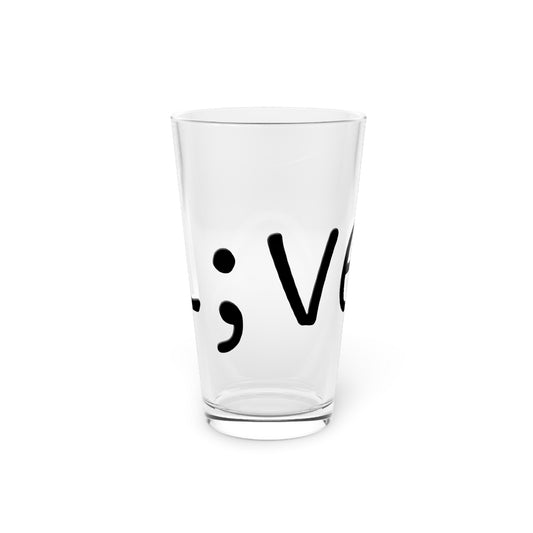 Semi-Colon L;ve 16oz Pint Glass