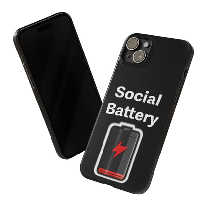 Social Battery Low Slim Phone Cases