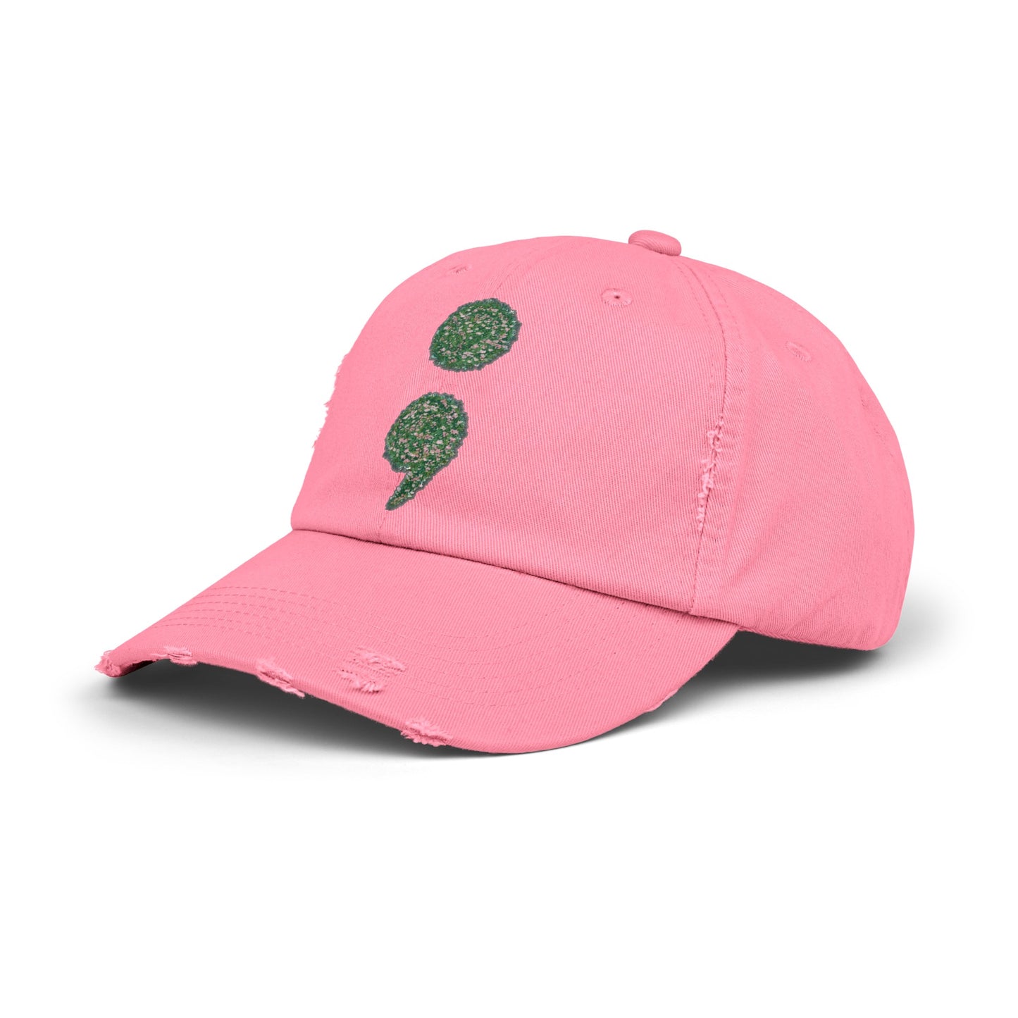 Flowers Semi-Colon Unisex Distressed Cap