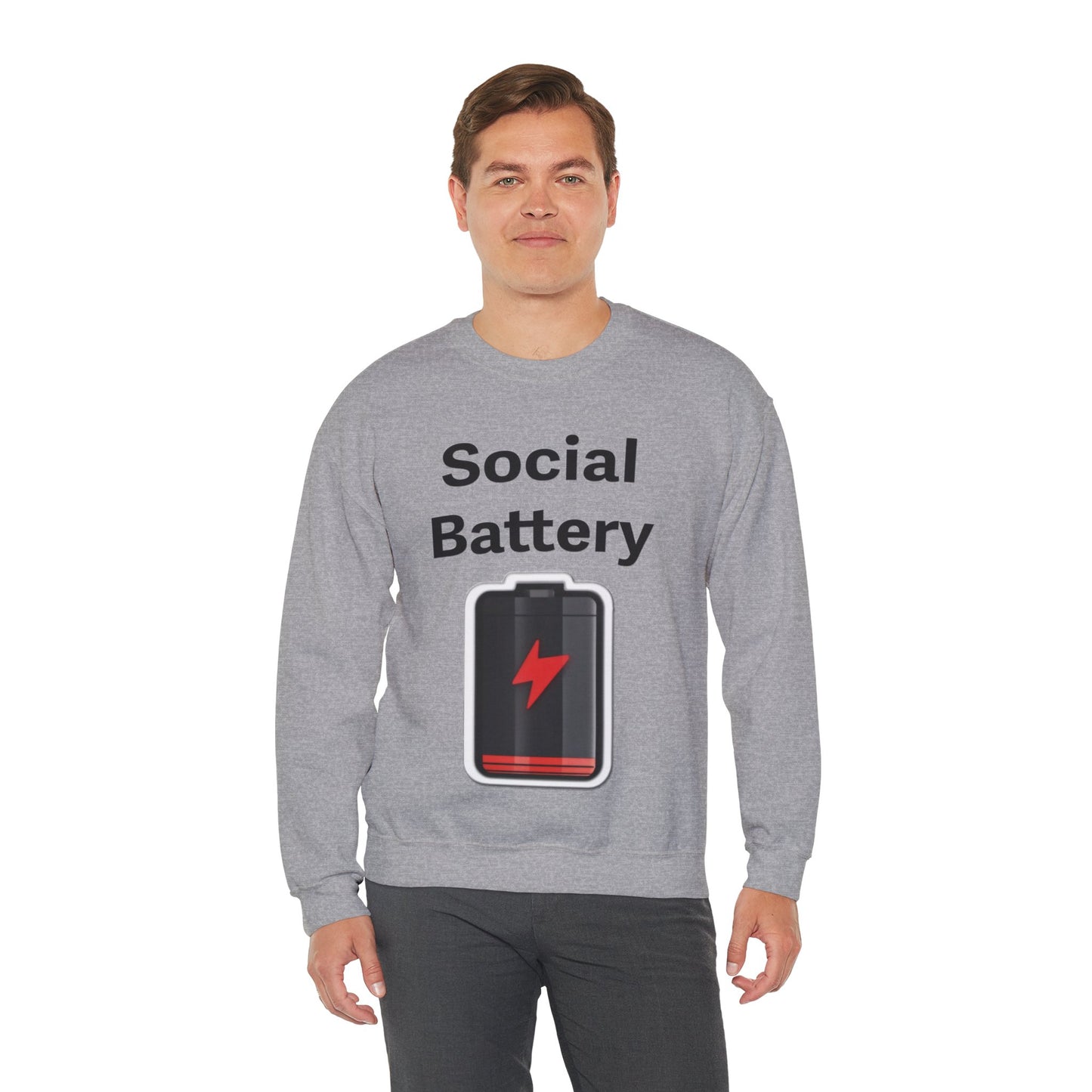 Social Battery Low Unisex Heavy Blend™ Crewneck Sweatshirt