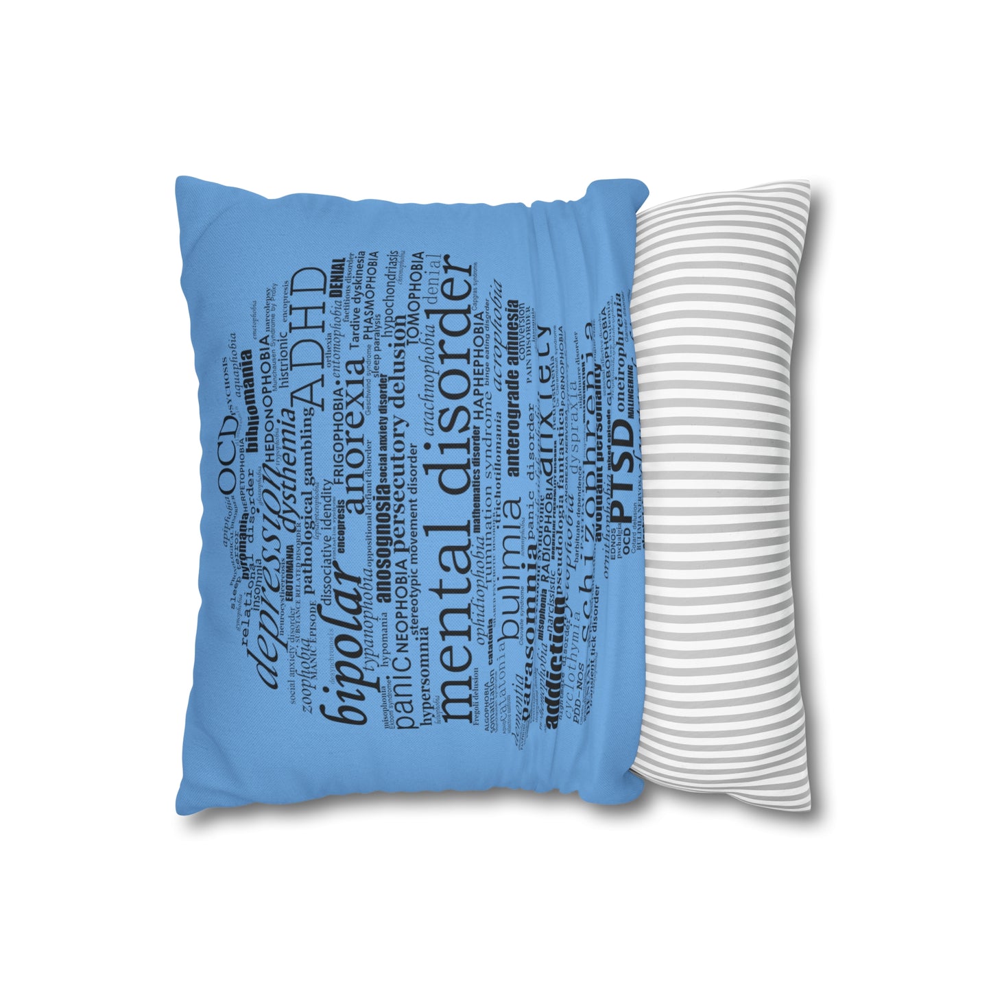 Mental Disorder Silhouette Spun Polyester Square Pillowcase