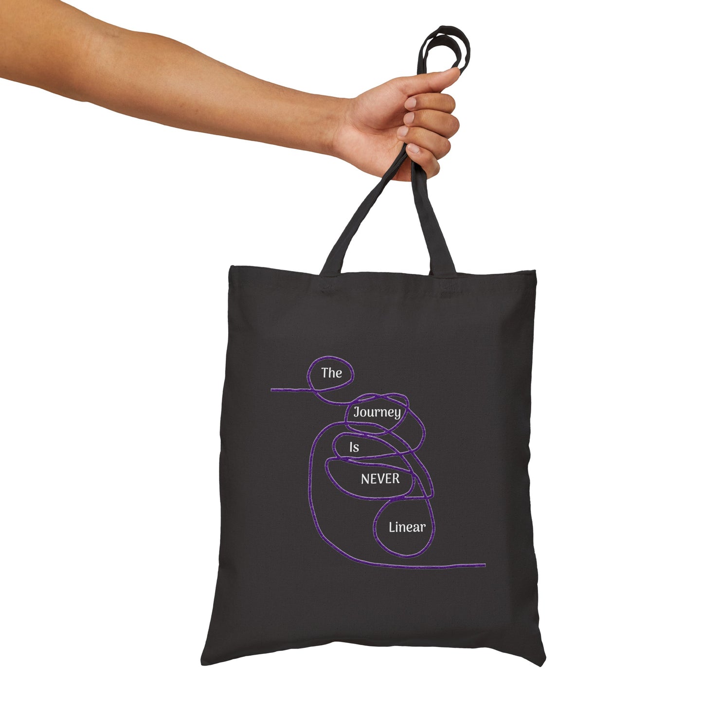 The Journey is Never Linear Cotton Canvas Tote Bag