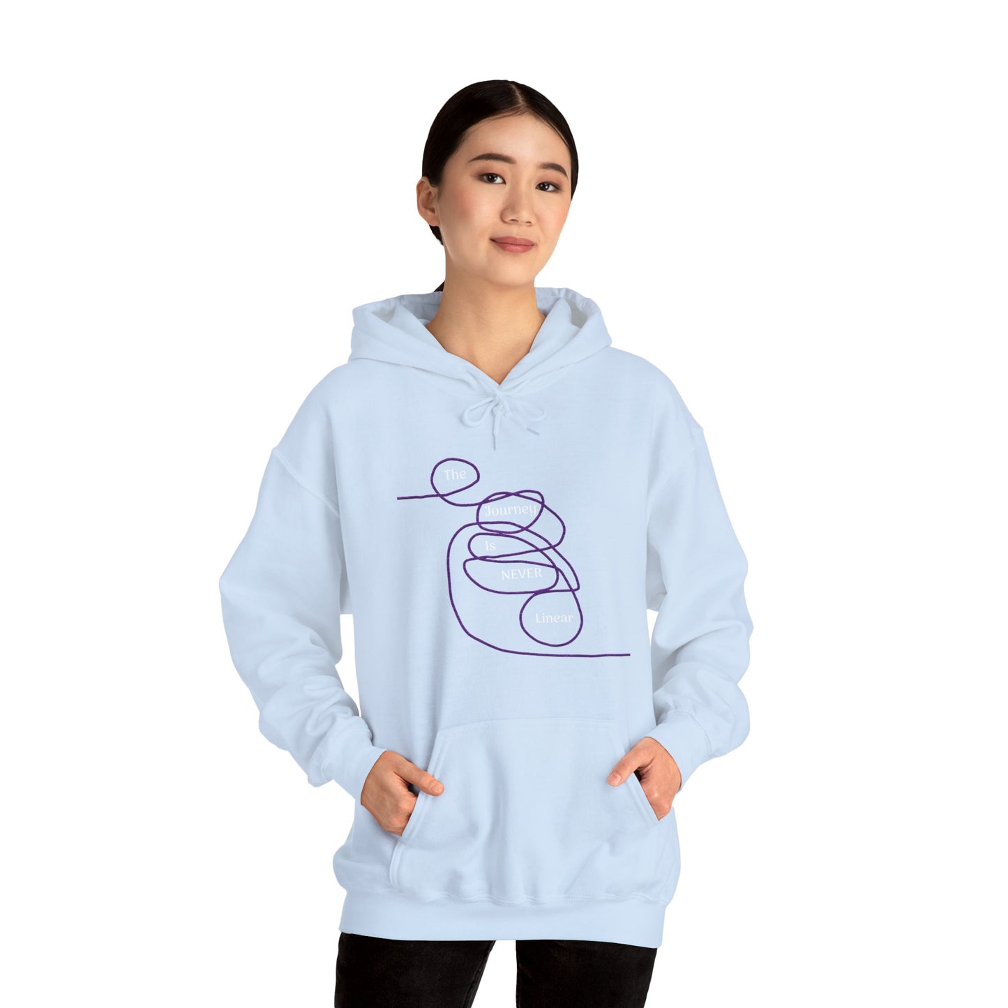 The Journey is Never Linear Heavy Blend™ Hooded Sweatshirt