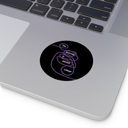 The Journey is Never Linear Round Vinyl Stickers