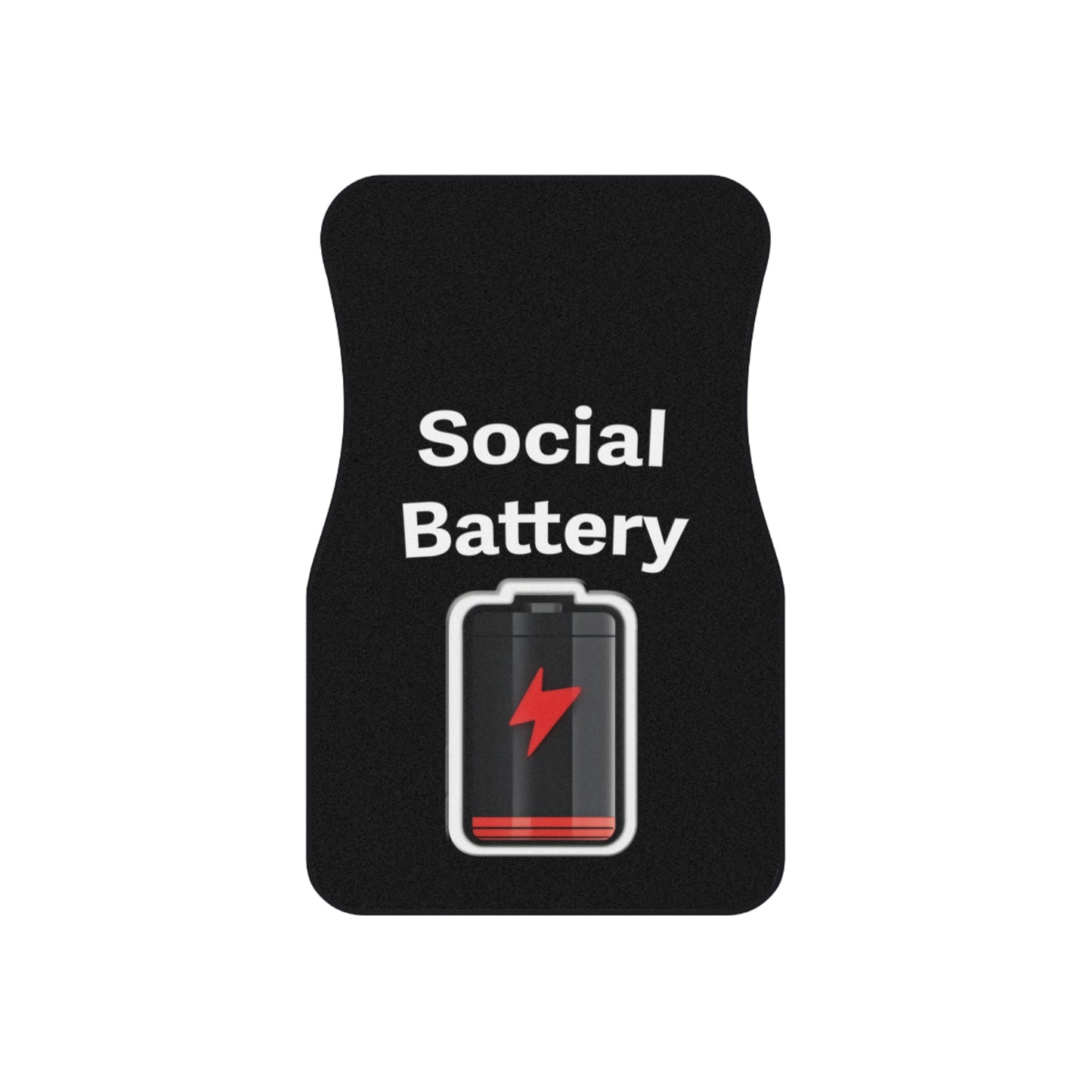 Social Battery Low Car Mats (2x Front)