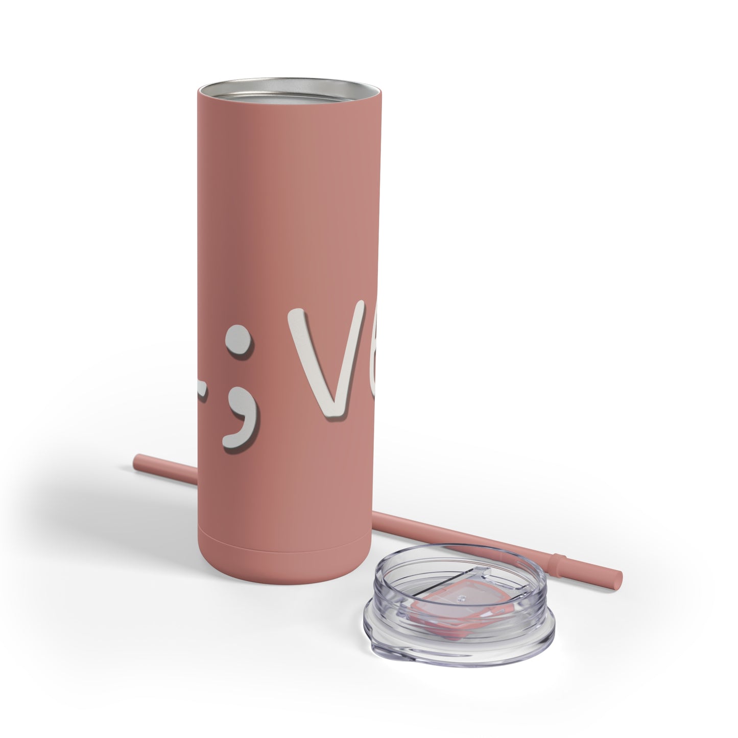 Semi-Colon L;ve Skinny Matte Tumbler, 20oz