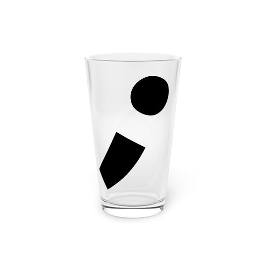 Semi-Colon ; 16oz Pint Glass