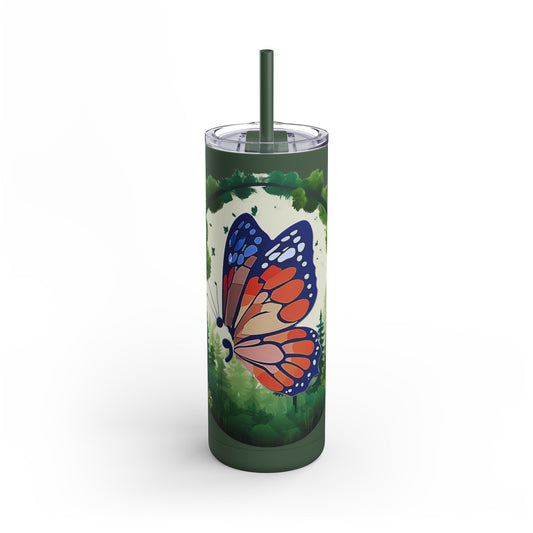 Semi-Colon Butterfly Skinny Matte Tumbler, 20oz