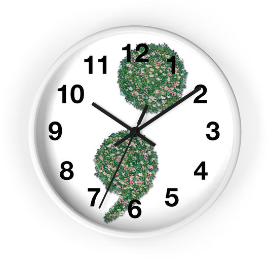 Flowers Semi-Colon Wall Clock