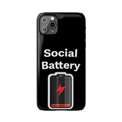 Social Battery Low Slim Phone Cases