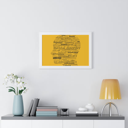 Mental Disorder Silhouette Framed Horizontal Poster