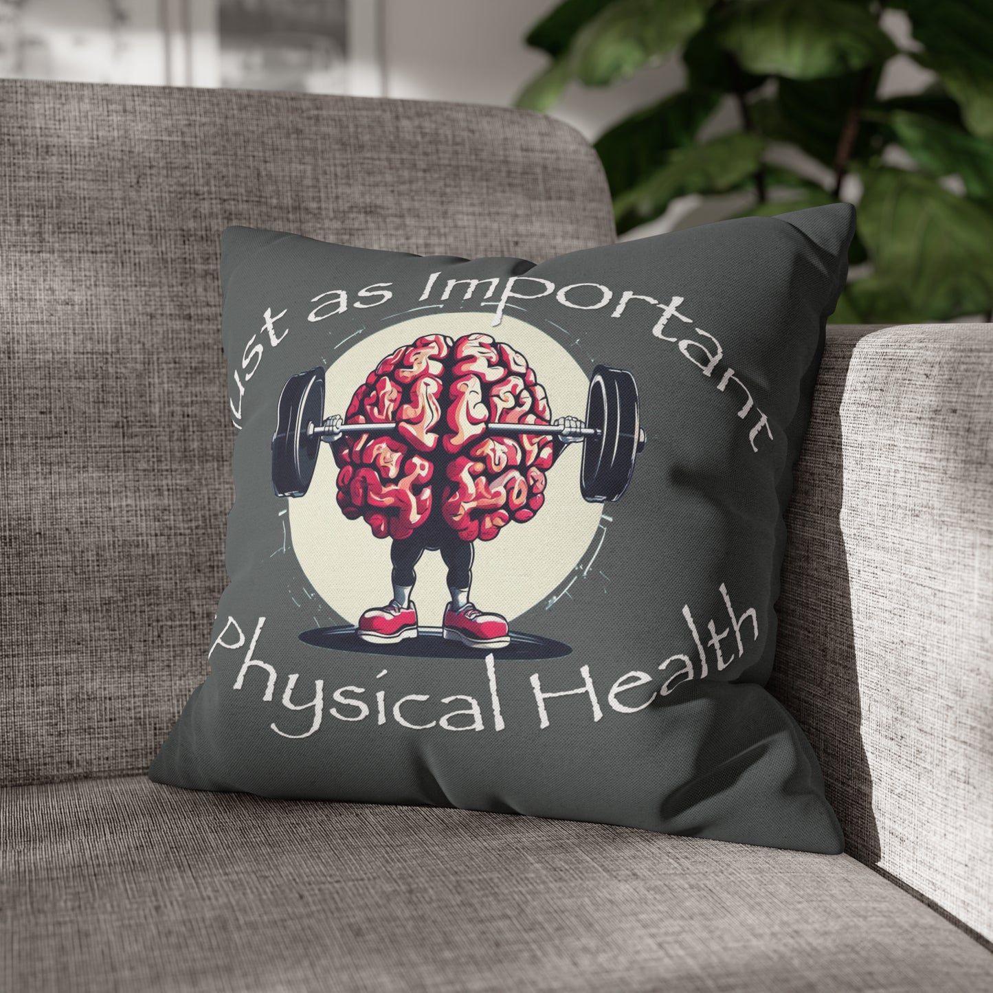 Mental Health Muscle Spun Polyester Square Pillowcase