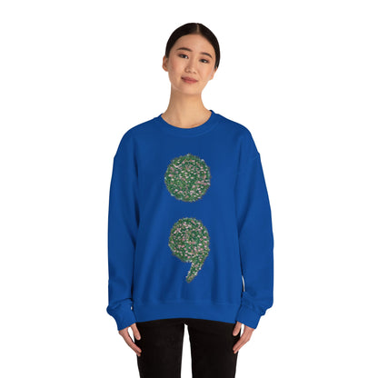 Flowers Semi-Colon Unisex Heavy Blend™ Crewneck Sweatshirt