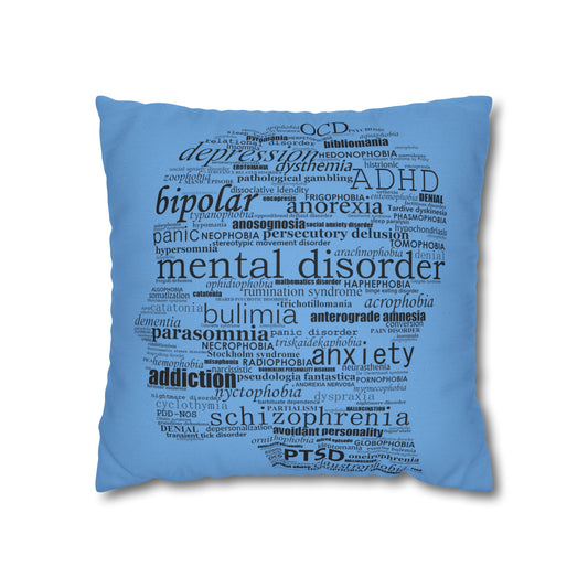 Mental Disorder Silhouette Spun Polyester Square Pillowcase