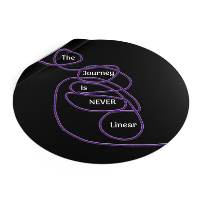 The Journey is Never Linear Round Vinyl Stickers