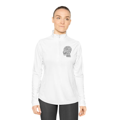 Mental Disorder Silhouette Ladies Quarter-Zip Pullover