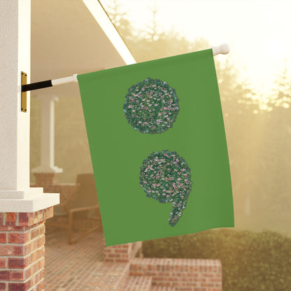 Flowers Semi-Colon Garden & House Banner