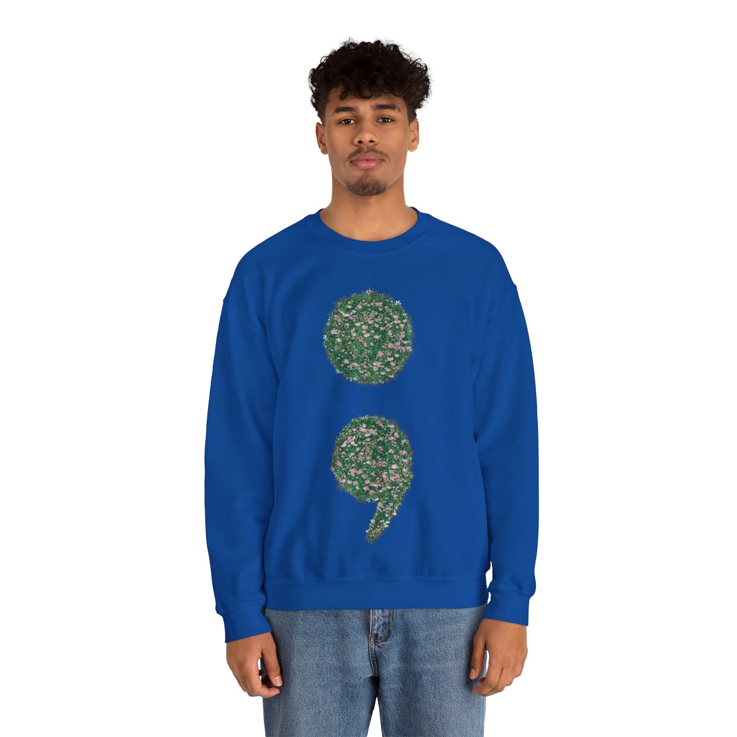 Flowers Semi-Colon Unisex Heavy Blend™ Crewneck Sweatshirt