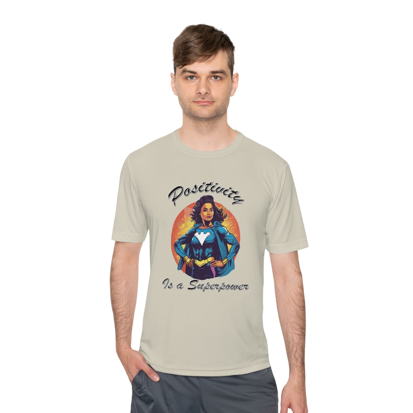 Positivity is a Superpower Female Superhero Moisture Wicking Tee