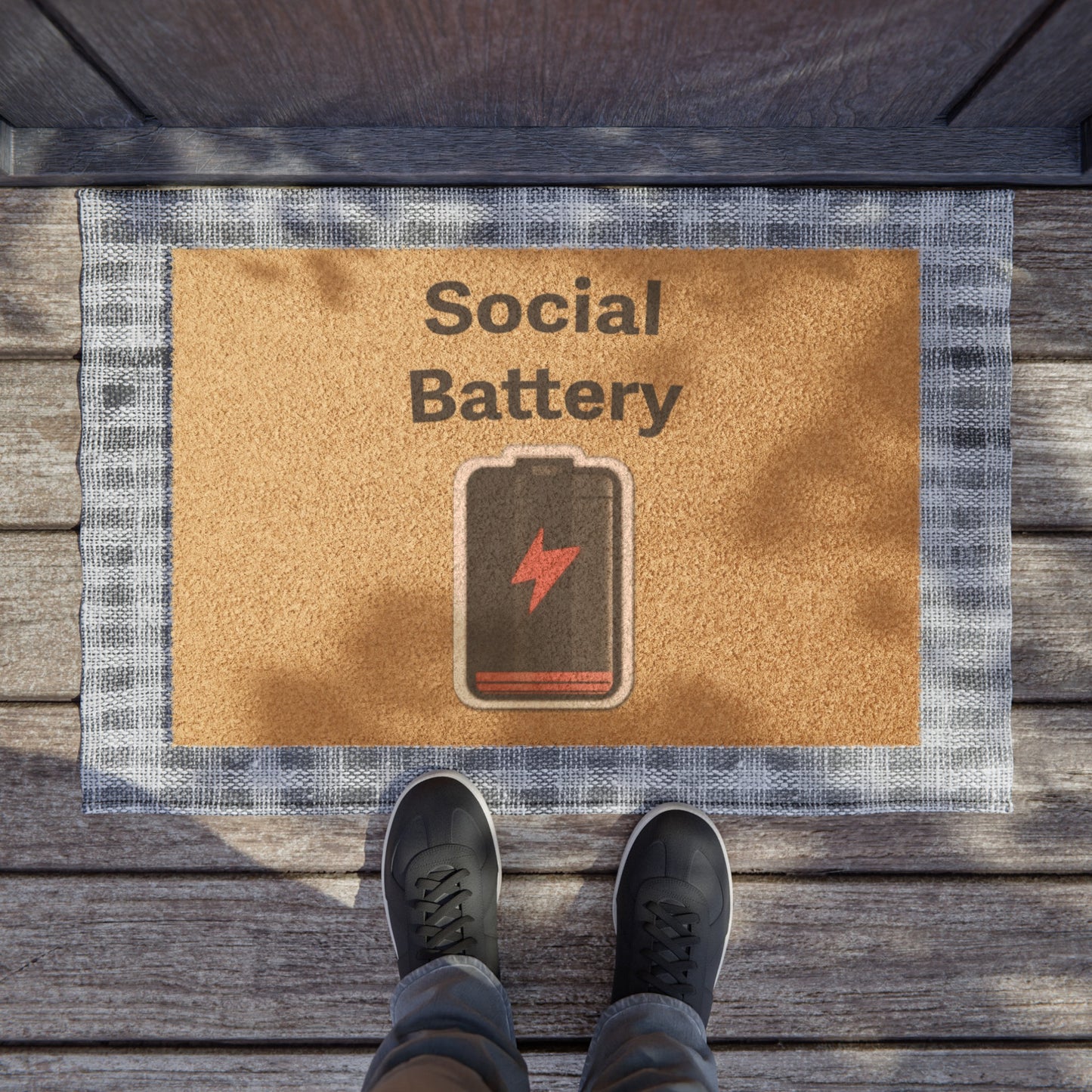 Social Battery Low Doormat